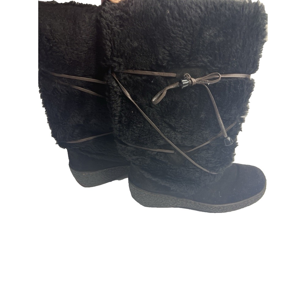 Vtg Oscar Sport Women US 8 EUR 39 Lined Boots Apres Black Ski Hiking Snow Rave